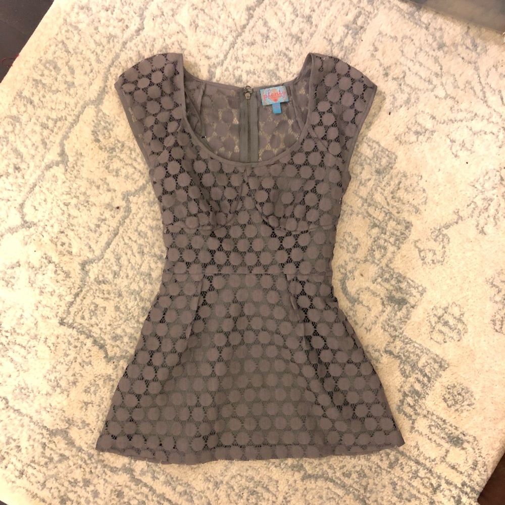 Plenty by Tracy Reese grey lace top